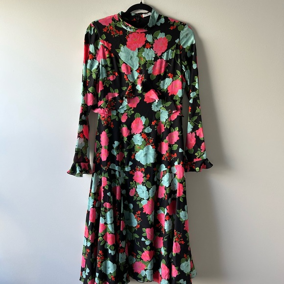 ERDEM Dresses & Skirts - Erdem floral printed silk long sleeve Cordelia dress